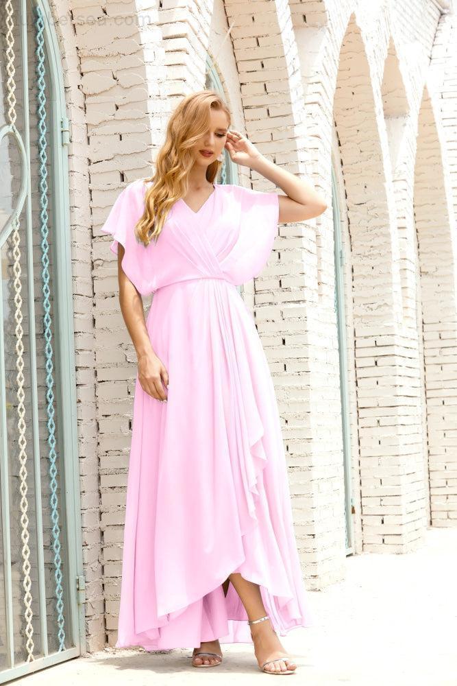 Mother of The Bride Dresses Plus Size V-Neck Floor Length Formal Prom Dress for Wedding Guest 28020