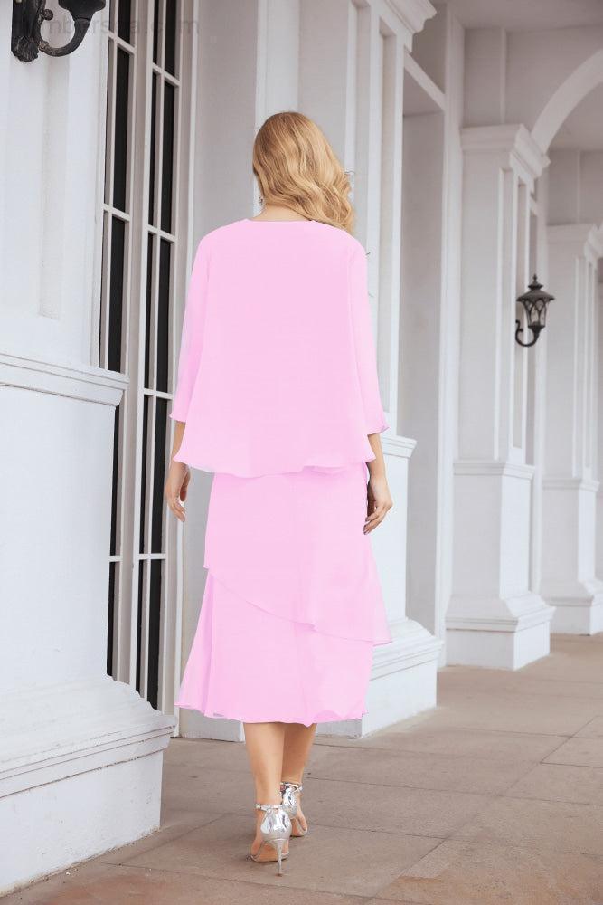 Vestido de fiesta formal de dos piezas en línea A para madre de la novia Numbersea 28072