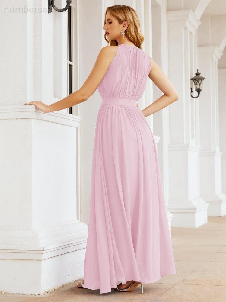 Vestido de Dama de Honra Numbersea com Alças, Cintura Império, Vestido Formal de Noite para Mãe da Noiva 28030
