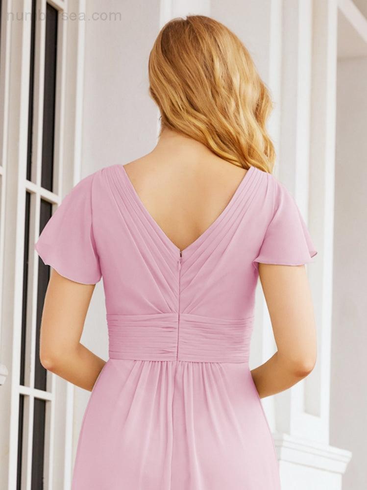 Vestidos de Baile Formais Numbersea para Mãe da Noiva com Mangas de Renda Vestido de Dama de Honra 28047