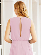 Sleeveless Long Bridesmaid Dress A line Formal Evening Prom Gown 28025