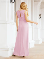 Formelles Ballkleid Elegantes ärmelloses Brautjungfernkleid mit V-Ausschnitt für Hochzeitsfeier 28037