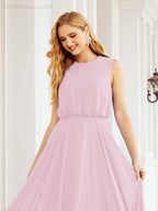 Sleeveless Long Bridesmaid Dress A line Formal Evening Prom Gown 28025