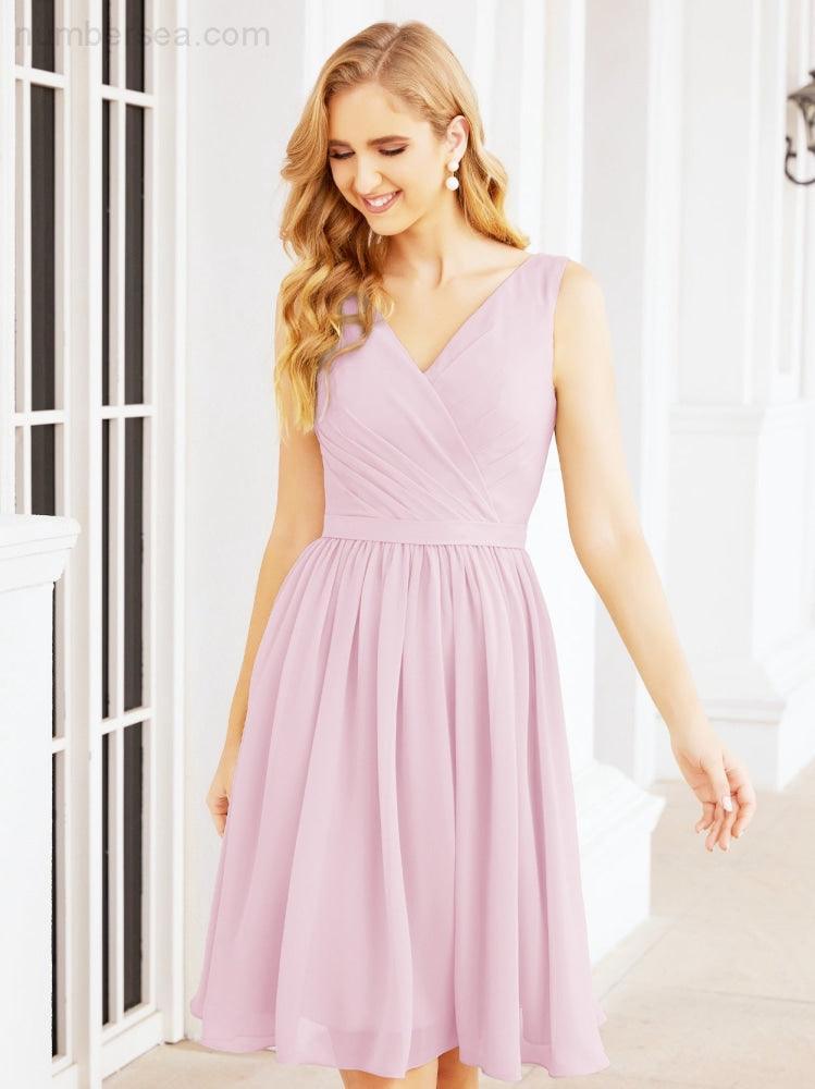 Homecoming Dresses Knee Length Skirt V Back 28062