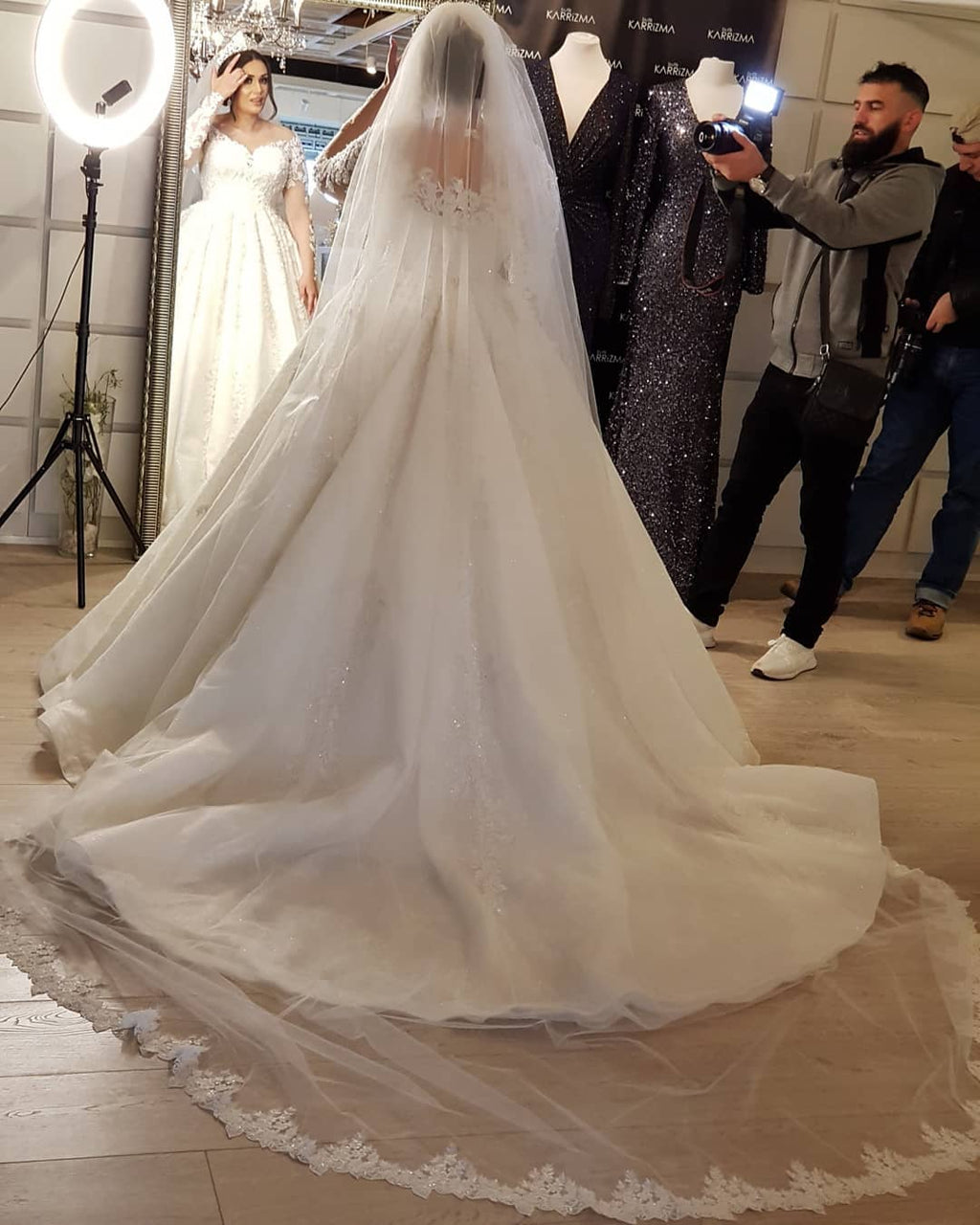 Bmbridal Long Sleeves Lace Plus Size Wedding Dress On Sale