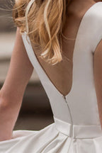 Cap Sleeve Wedding Dress With Pockets For Modern Bride