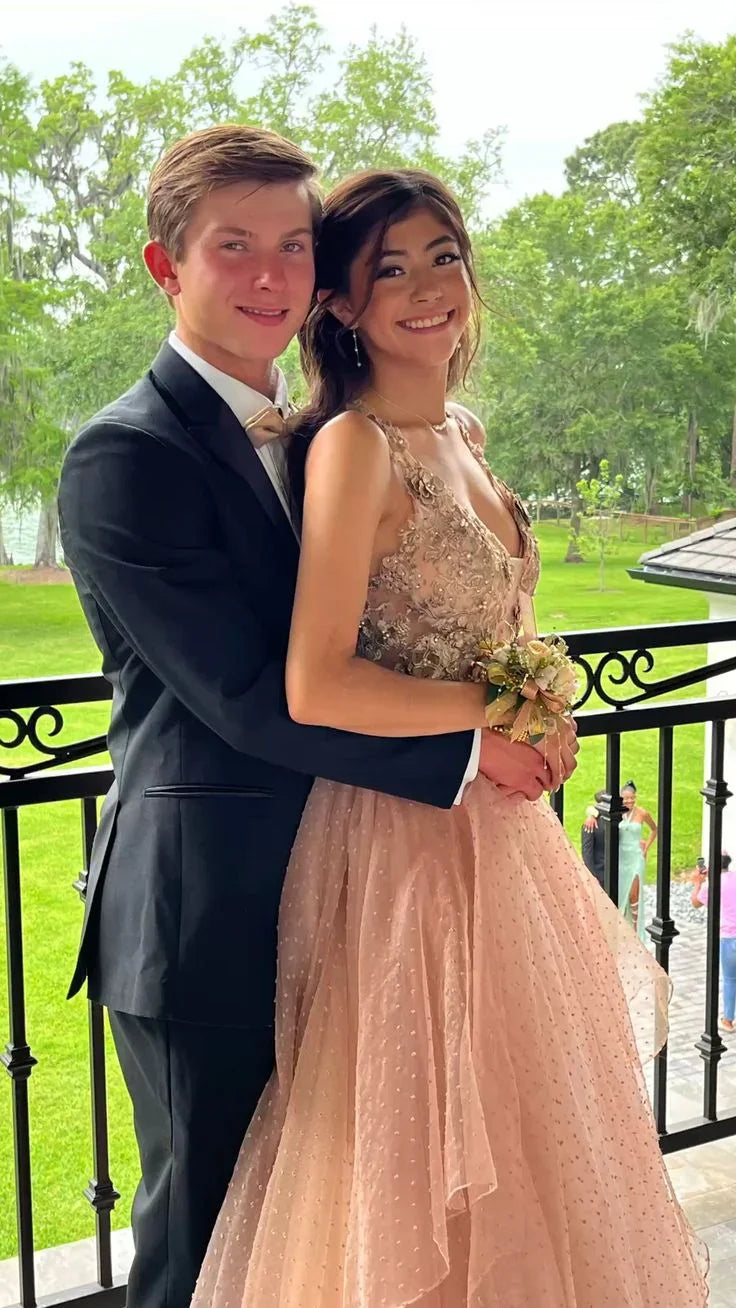 Vestido de fiesta único de tul en línea A, vestido de noche de moda Y5395