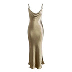 Robe de soirée élégante à fines bretelles spaghetti, dos nu, robe de cérémonie formelle, robe de soirée sexy Y410
