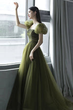 Grünes Tüll langes Ballkleid grünes Abendkleid Y623