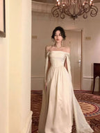 Abito da sera bianco donna elegante nuova moda abito da festa serale signora Y4457
