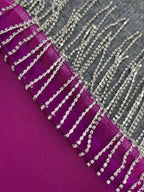 Women's Sexy Shiny Slit Fringe Bandage Dress Elegant Long Evening Dress Y407