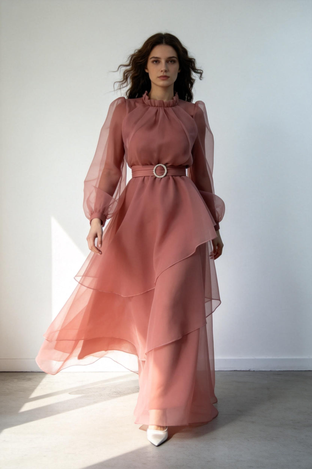 Charming A-line Long Sleeves Evening Dress Y5812