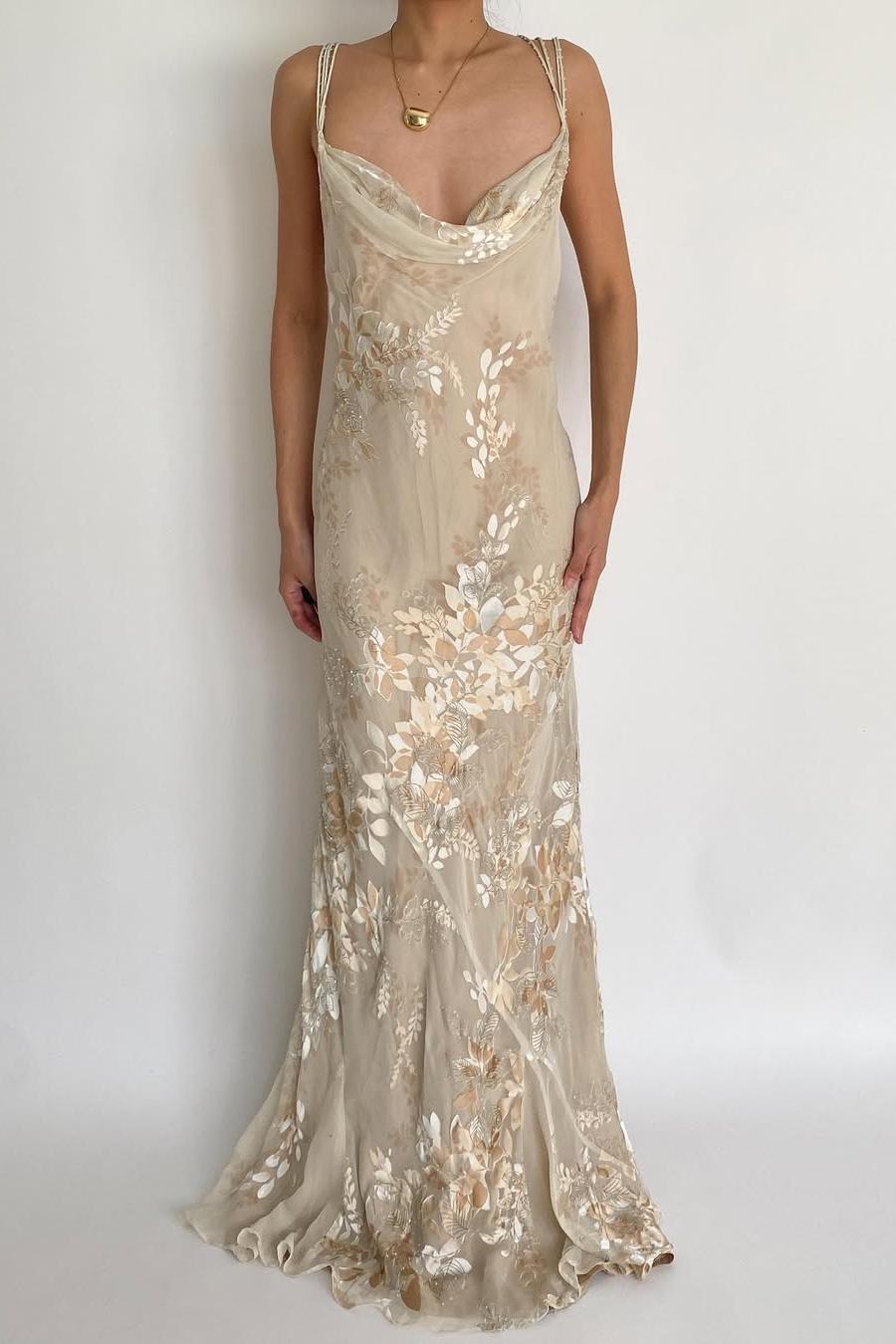 Spaghetti Strap Sleeveless Long Mermaid Prom Dress With Appliques