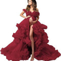 Saia de rede nova para grávidas muito vendida, vestido para fotografia com decote em V profundo, roupa para retrato fotográfico 6121#