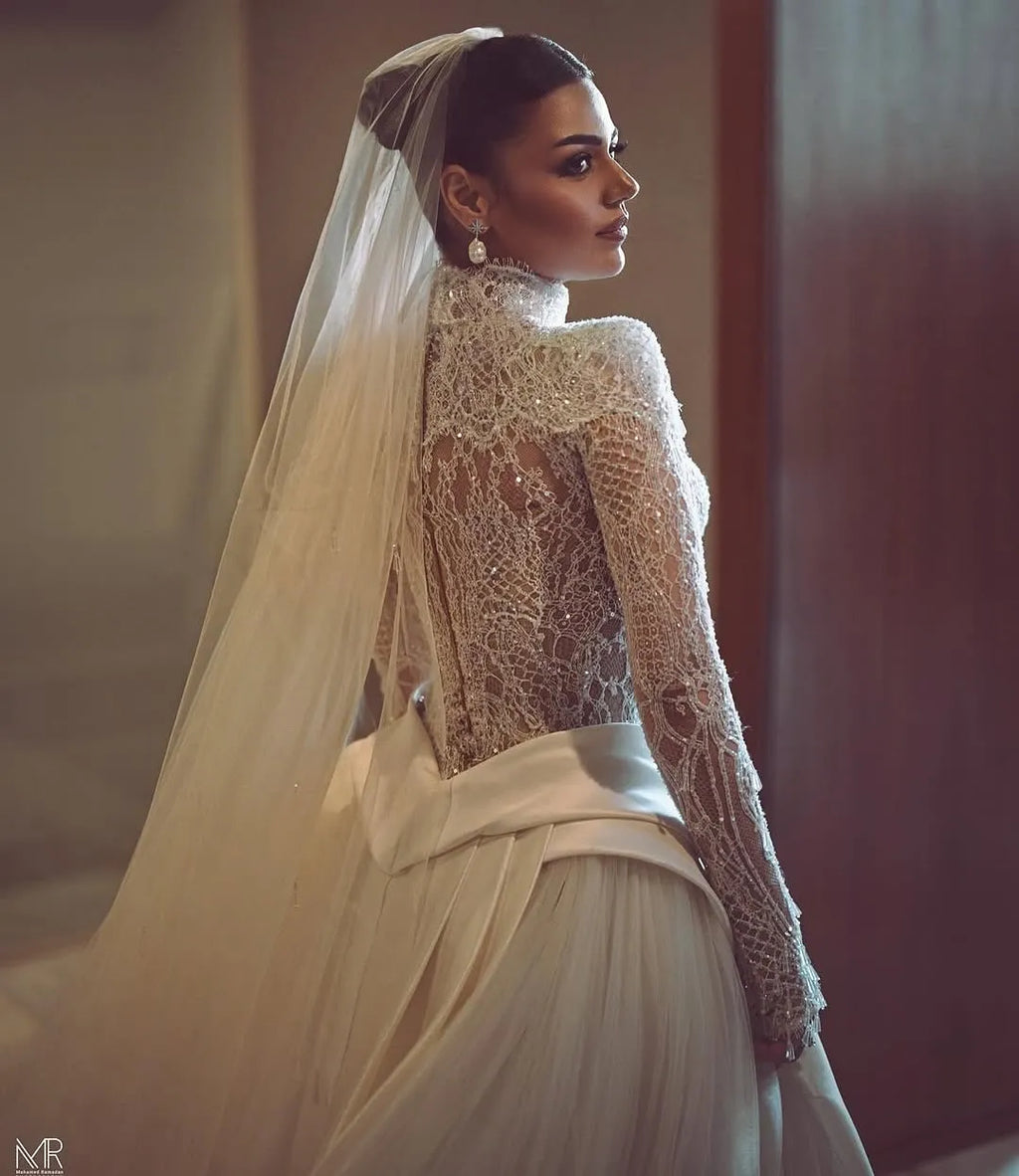 Custom Made Beading Lace Appliques Wide Strap Open Back Mermaid Wedding Dress