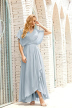 Mother of The Bride Dresses Plus Size V-Neck Floor Length Formal Prom Dress for Wedding Guest 28020