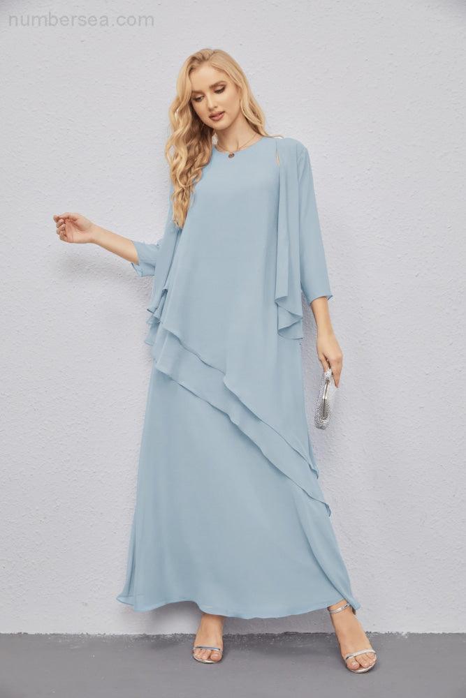 Abito da Sposa Madre con Cardigan Leggero Aperto Davanti Abito da Cerimonia Elegante 28081