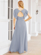 Bridesmaid Dresses Cape Formal Prom Dress Open Back Gowns for Mother of The Bride 28058