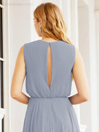 Sleeveless Long Bridesmaid Dress A line Formal Evening Prom Gown 28025