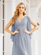 Bridesmaid Dresses with Split for Wedding Party Flutter Sleeves 28045