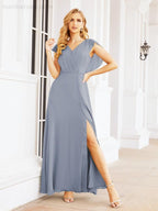 Bridesmaid Dresses Cape Formal Prom Dress Open Back Gowns for Mother of The Bride 28058