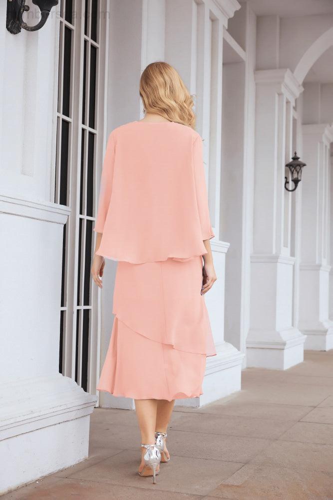 Vestido de fiesta formal de dos piezas en línea A para madre de la novia Numbersea 28072