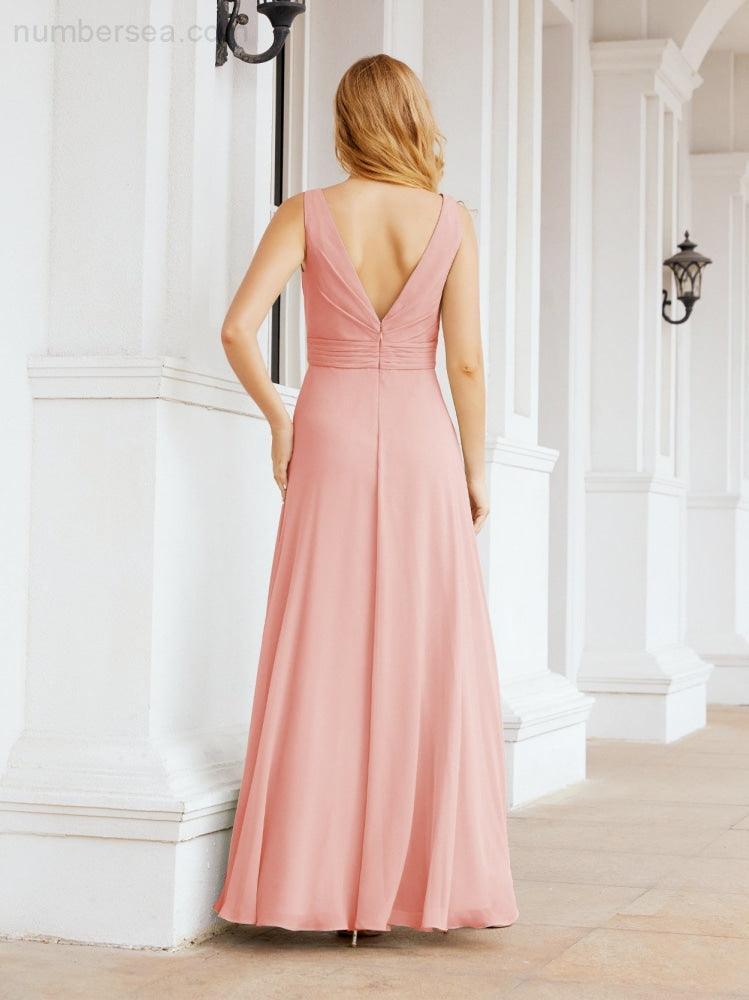 Bridesmaid Dresses for Wedding Ruffles Long Formal Prom Gowns 28039