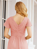 Vestidos de Baile Formais Numbersea para Mãe da Noiva com Mangas de Renda Vestido de Dama de Honra 28047