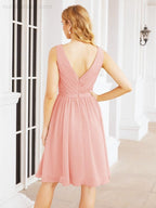 Homecoming Dresses Knee Length Skirt V Back 28062