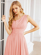 One Shoulder Bridesmaid Dresses Long Maxi Formal Evening Party Prom Gowns 28061