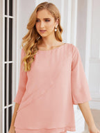 Numbersea Elegantes 2-teiliges Kleid für die Brautmutter Große Größen Hosenanzug mit Rüschenschichten Silberner Hausmantel 28064