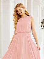 Sleeveless Long Bridesmaid Dress A line Formal Evening Prom Gown 28025