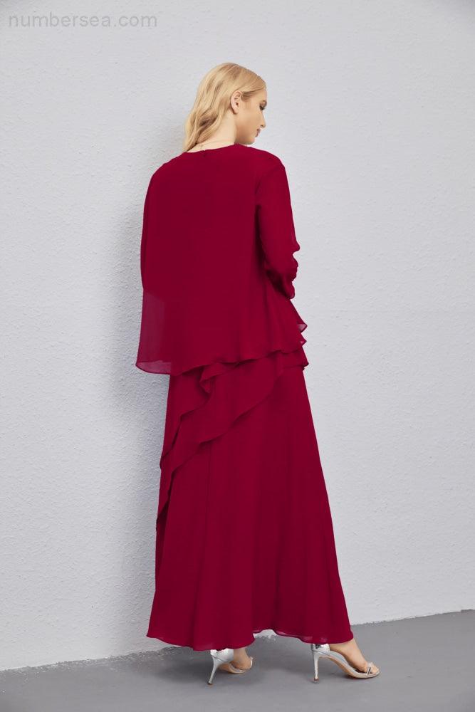Abito da Sposa Madre con Cardigan Leggero Aperto Davanti Abito da Cerimonia Elegante 28081