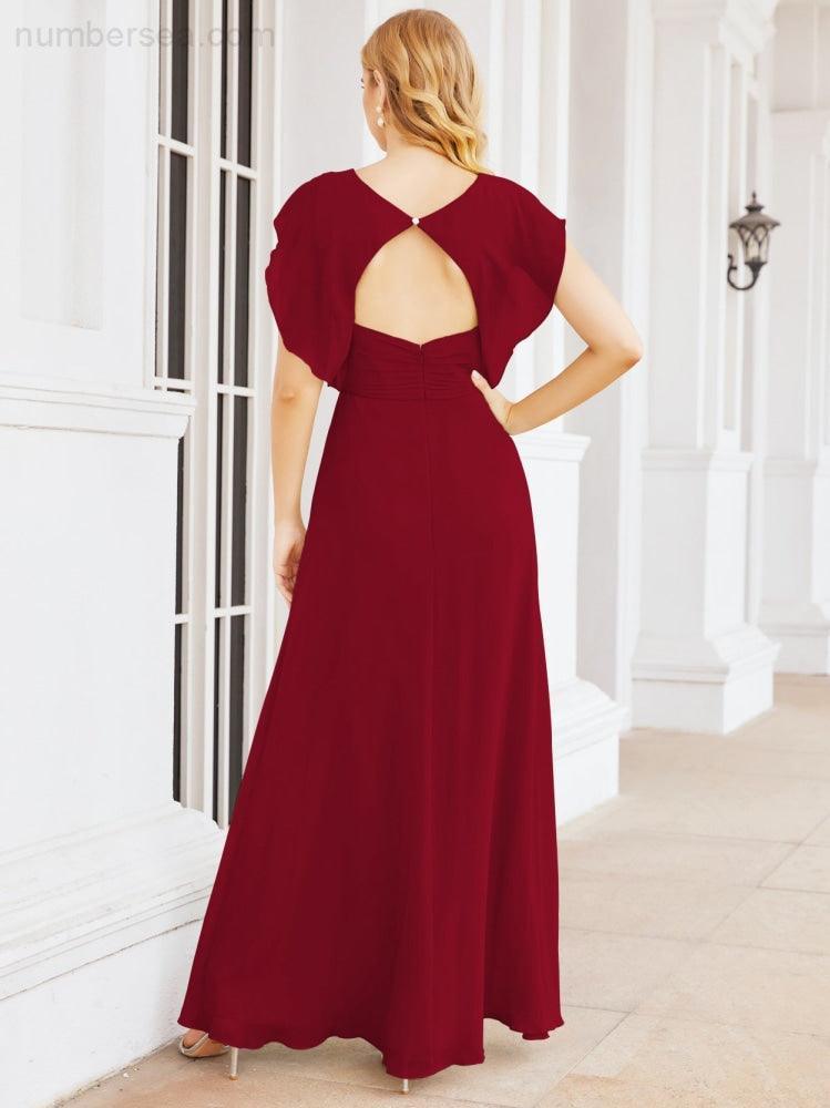 Bridesmaid Dresses Cape Formal Prom Dress Open Back Gowns for Mother of The Bride 28058