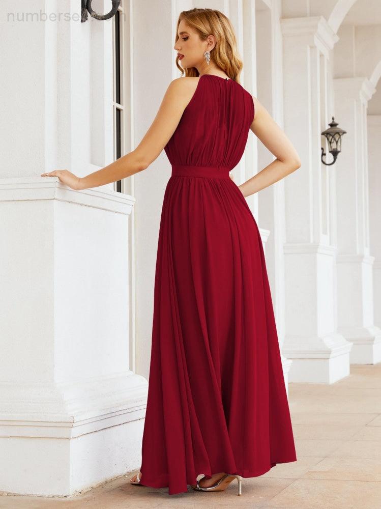 Vestido de Dama de Honra Numbersea com Alças, Cintura Império, Vestido Formal de Noite para Mãe da Noiva 28030