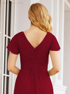 Vestidos de Baile Formais Numbersea para Mãe da Noiva com Mangas de Renda Vestido de Dama de Honra 28047