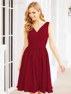 Homecoming Dresses Knee Length Skirt V Back 28062