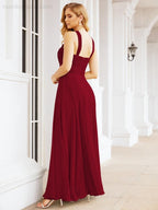 Crisscross Halter Bridesmaid Dresses for Party Wedding Evening Prom Maxi Ball Gowns 28053