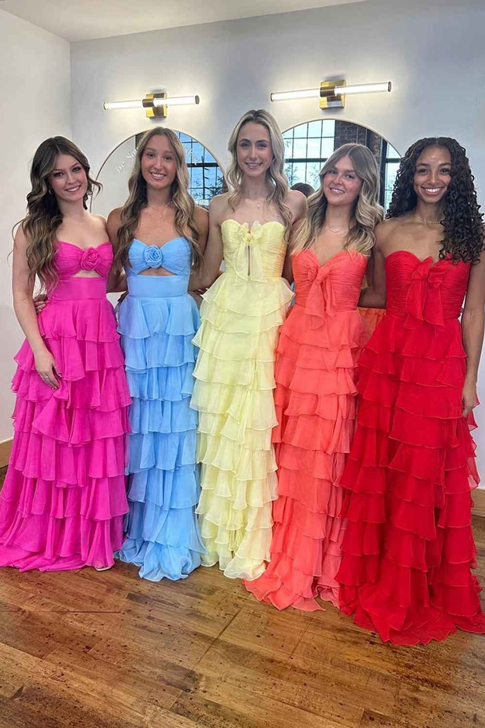 Royal Blue Sweetheart Chiffon A Line Prom Dress With Tiered Slit