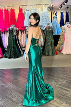 Glitter Lilac Strapless Mermaid Prom Dress With Beading Satin