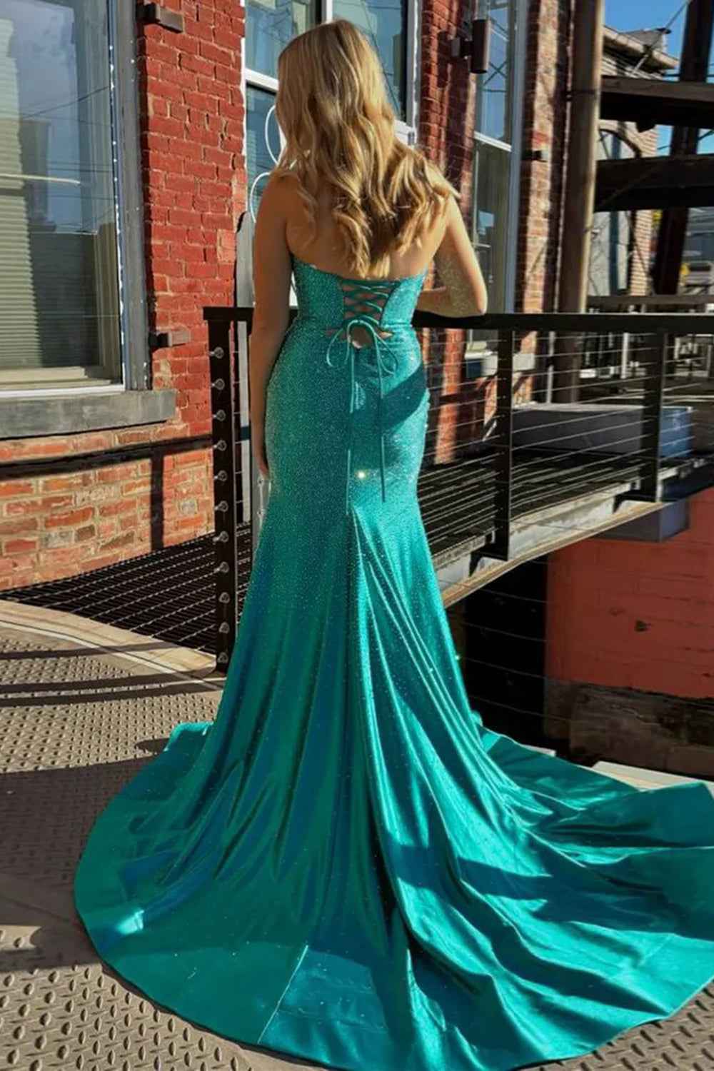 Sparkly Navy Satin Sweetheart Mermaid Prom Dress With Cut Out Beaded Details