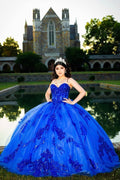Robe de Quinceañera avec Application de Paillettes Princesse Cœur Étincelant