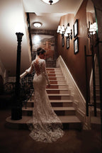 Charming White High Neck Backless Mermaid Wedding Dress With Applique Lace