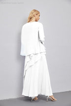 Abito da Sposa Madre con Cardigan Leggero Aperto Davanti Abito da Cerimonia Elegante 28081