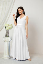 Abiti lunghi da damigella in chiffon da donna, linea a, senza maniche, abito formale da ballo per serata, abiti per festa di ritorno a casa 2808