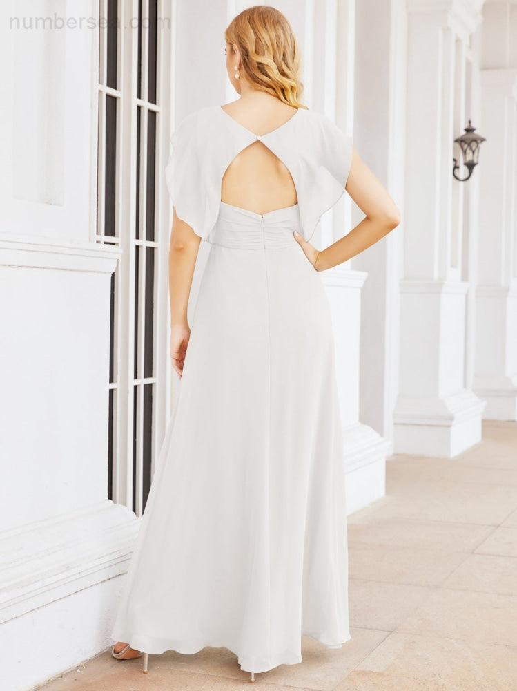 Bridesmaid Dresses Cape Formal Prom Dress Open Back Gowns for Mother of The Bride 28058