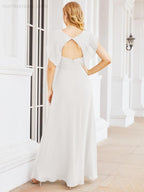 Bridesmaid Dresses Cape Formal Prom Dress Open Back Gowns for Mother of The Bride 28058