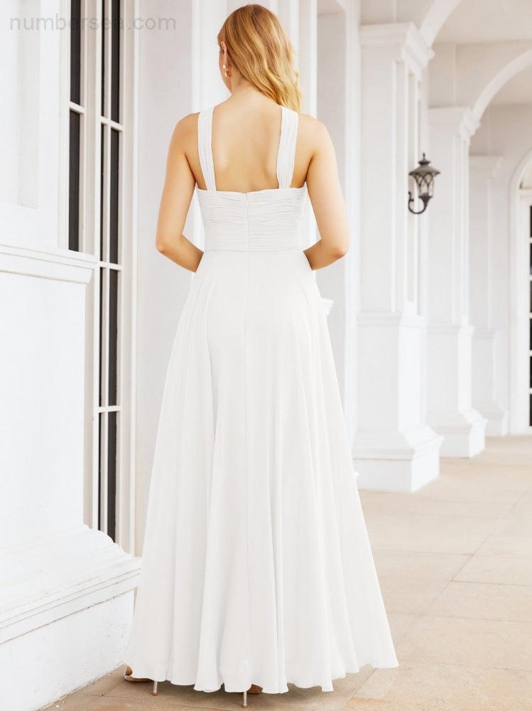 Crisscross Halter Bridesmaid Dresses for Party Wedding Evening Prom Maxi Ball Gowns 28053