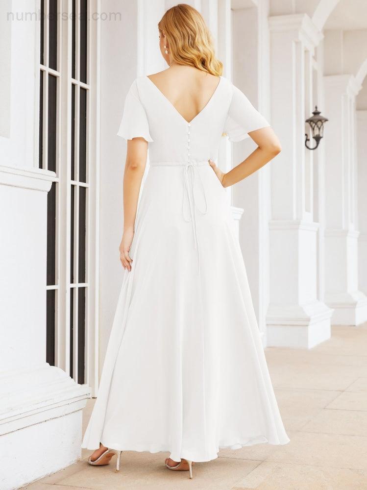 Abiti da cerimonia Numbersea per madre della sposa, maniche corte, abito da damigella 28049