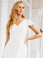 Vestidos de Baile Formais Numbersea para Mãe da Noiva com Mangas de Renda Vestido de Dama de Honra 28047
